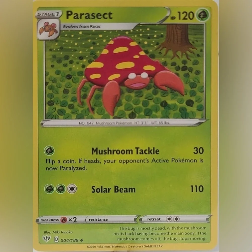 Paras 003/189 Paras 4/68 Parasect 004/189 Evolution TCG Pokémon